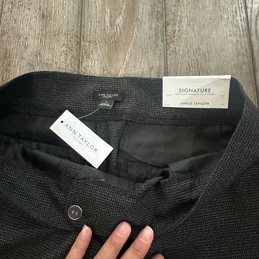 Ann Taylor Charcoal Straight Leg Pants - Picture 3 of 12